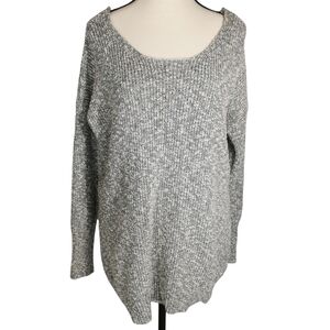 Torrid Grey Marled Textured Sweater Lace Up Back Size 1X